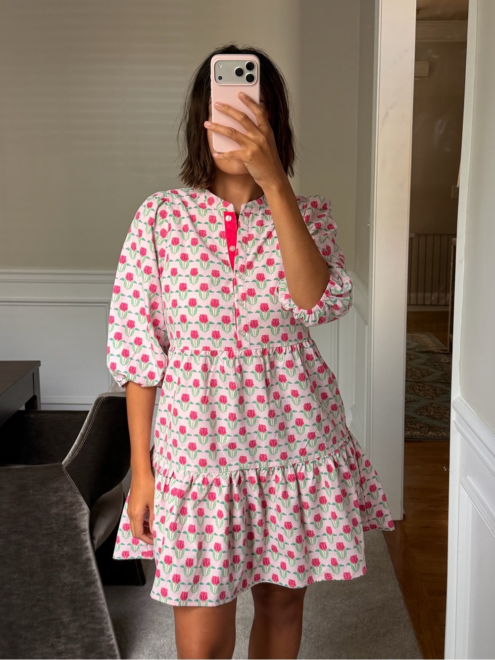 Girls' Pink Tulip Tiered Casual Dress